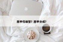 西甲归谁管？西甲分成？