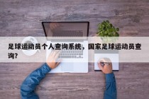 足球运动员个人查询系统，国家足球运动员查询？