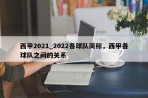 西甲2021_2022各球队简称，西甲各球队之间的关系