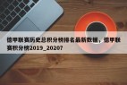德甲联赛历史总积分榜排名最新数据，德甲联赛积分榜2019_2020？