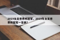 2019女足世界杯冠军，2019年女足世界杯冠军一览表？