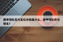 西甲球队实力定位分档是什么，西甲球队积分排名？