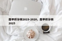 西甲积分榜2019-2020，西甲积分榜2025