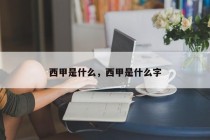 西甲是什么，西甲是什么字