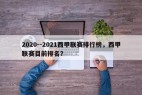 2020--2021西甲联赛排行榜，西甲联赛目前排名？