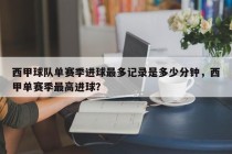 西甲球队单赛季进球最多记录是多少分钟，西甲单赛季最高进球？